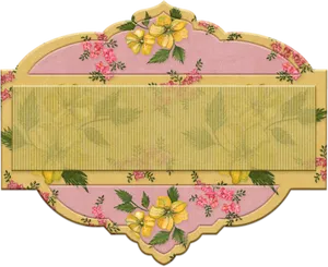 Vintage Floral Label Design PNG image