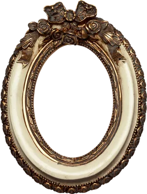 Vintage Floral Oval Photo Frame PNG image