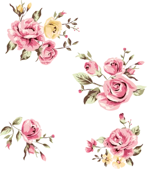Vintage Floral Pattern Design PNG image