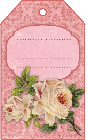 Vintage Floral Tag Design PNG