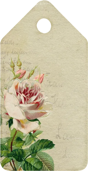 Vintage Floral Tag Design PNG