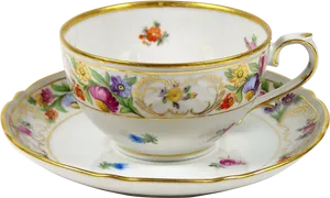 Vintage Floral Tea Cupand Saucer