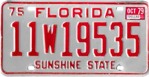 Vintage Florida License Plate1979 PNG image