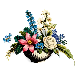 Vintage Flower Arrangement PNG Tex94