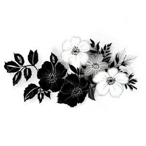 Vintage Flower Black And White Png Oof PNG image