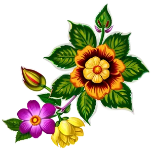 Vintage Flower Border PNG 05252024