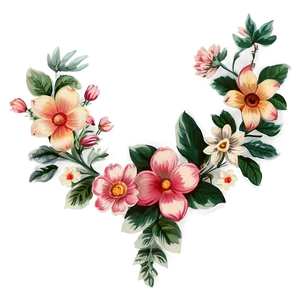 Vintage Flower Border Png 30 PNG image