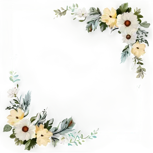 Vintage Flower Border PNG Bah34
