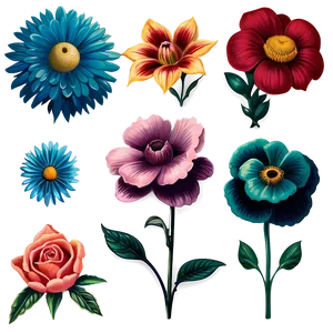 Vintage Flower Collection PNG Sdh PNG
