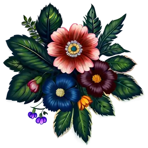 Vintage Flower Emblem Png 06292024 PNG image