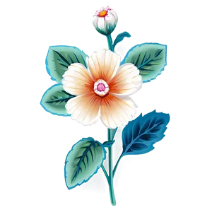 Vintage Flower Outline PNG Fgu71 PNG
