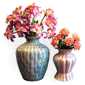 Vintage Flower Vase Collection PNG 06122024