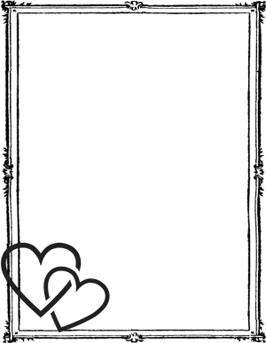 Vintage Framewith Hearts Graphic PNG