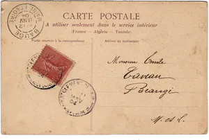 Vintage French Postcard Backside PNG image
