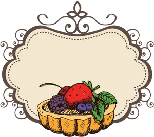 Vintage Fruit Tart Logo Design PNG image