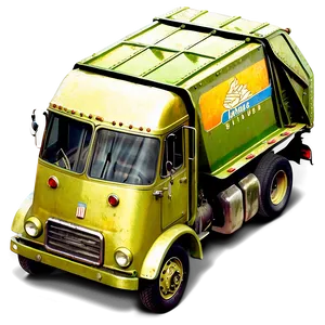Vintage Garbage Truck PNG 06202024