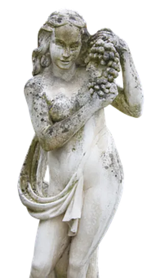 Vintage Garden Statueof Maidenwith Grapes
