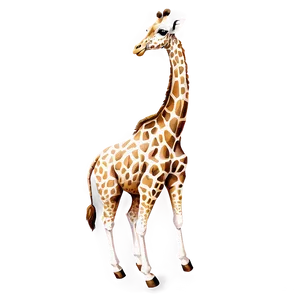 Vintage Giraffe Drawing PNG 05062024