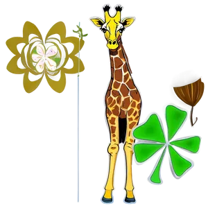 Vintage Giraffe Drawing PNG 05062024