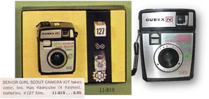 Vintage Girl Scout Camera Advertisement PNG image