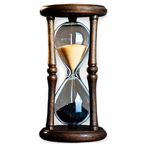 Vintage Glass Hourglass PNG 05232024