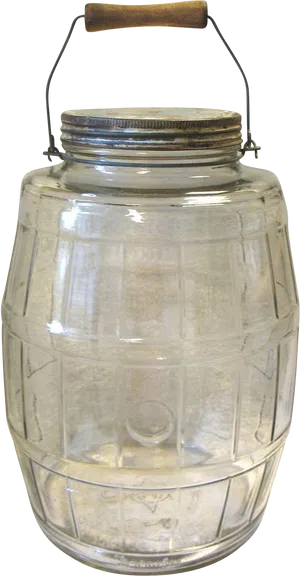 Vintage Glass Jar With Handle PNG image