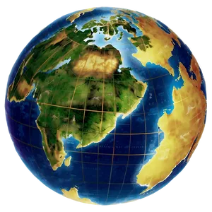 Vintage Globe Map Png Boa PNG image