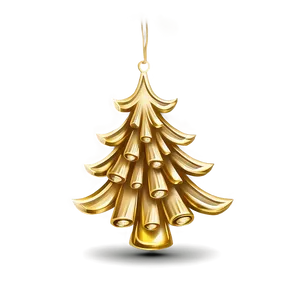 Vintage Gold Christmas Tree Ornaments Png Ptw17 PNG image