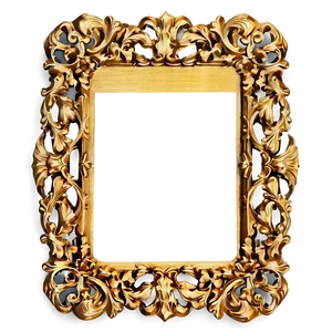 Vintage Gold Frame Design Png 05042024 PNG image