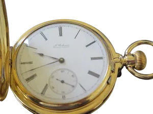 Vintage Gold Pocket Watch PNG