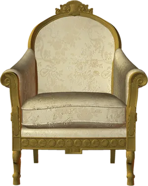 Vintage Golden Armchair Isolated PNG image