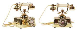 Vintage Golden Rotary Telephones