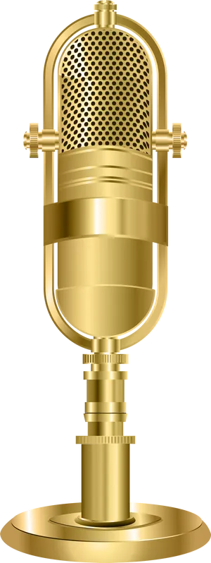 Vintage Golden Studio Microphone PNG image