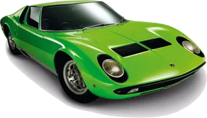 Vintage Green Lamborghini Miura Classic Car