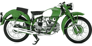 Vintage Green Motorcycle Illustration PNG image