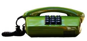 Vintage Green Rotary Phone PNG image