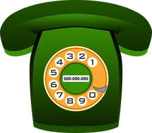 Vintage Green Rotary Phone Illustration PNG image