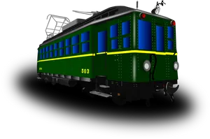 Vintage Green Trolley503 PNG image