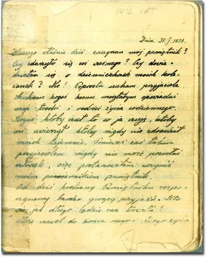 Vintage Handwritten Diary Entry1939 PNG image