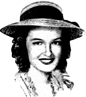 Vintage Hat Girl Stylized Portrait