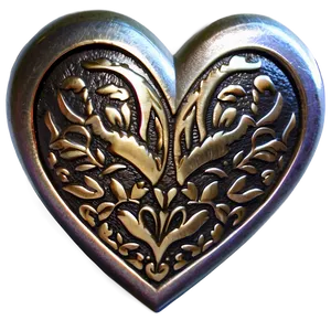 Vintage Heart Emblem PNG A