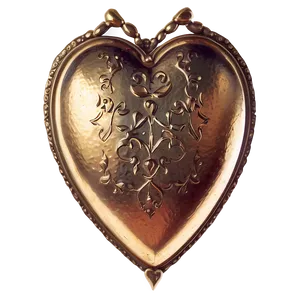 Vintage Heart Emblem PNG B