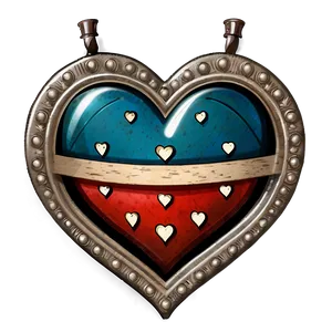 Vintage Heart Emblem PNG C