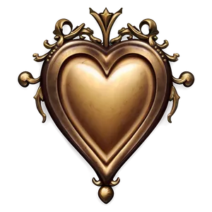 Vintage Heart Emblem PNG D