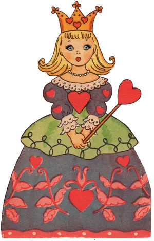Vintage Heart Queen Illustration