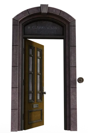 Vintage Industrial Door Entrance PNG image