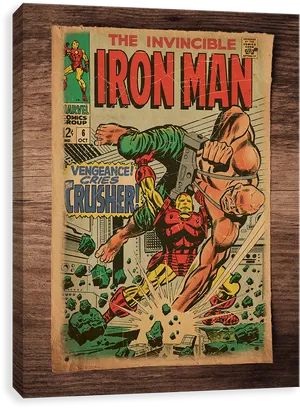 Vintage Iron Man Comic Cover PNG image