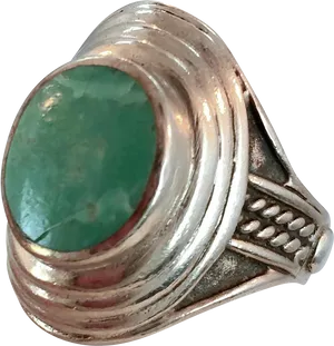 Vintage Jade Silver Ring PNG image
