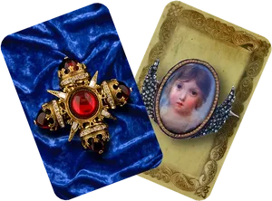 Vintage Jewelry Pieceson Display