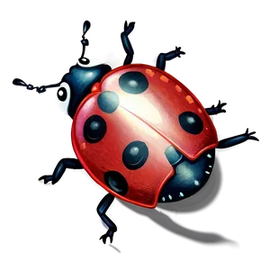 Vintage Ladybug Drawing PNG 91